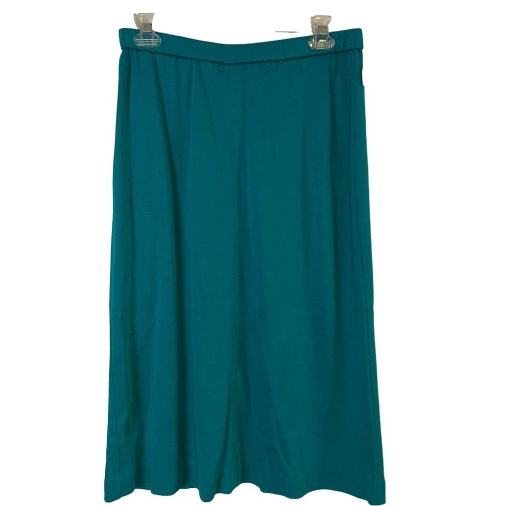 Vintage A Line Skirt Women Medium Three Flaggs Aqua Blue Over Knee Elastic Waist